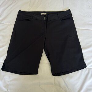 Adidas Shorts Womens 12 Black Chino Golf Flat Front Athletic Stretch Pockets